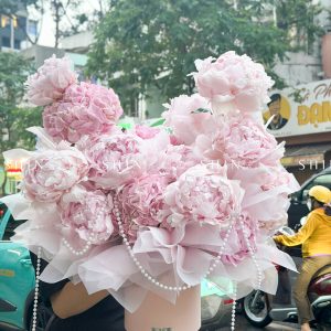 Hộp hoa Tú cầu mix Mẫu Đơn Pillow Talk H137