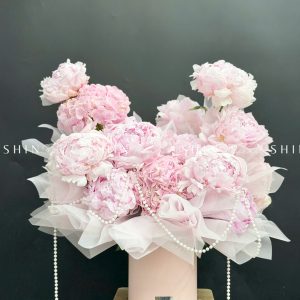 Hộp hoa Tú cầu mix Mẫu Đơn Pillow Talk H137