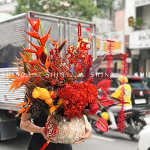 Lẵng Hoa Tết - Mã Đáo Thành Công H143