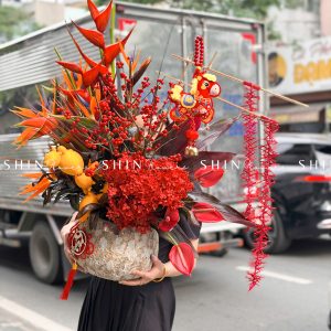 Lẵng Hoa Tết - Mã Đáo Thành Công H143