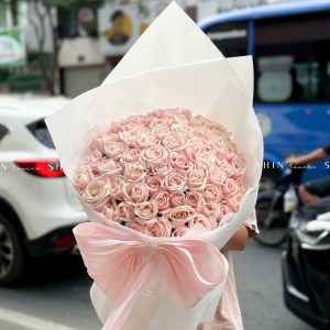 Bó Hoa 70 hồng nhạt pastel ngọt ngào S600