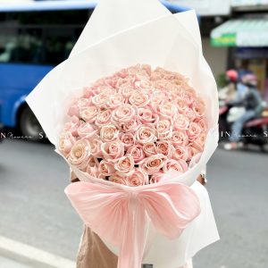 Bó Hoa 70 hồng nhạt pastel ngọt ngào S600