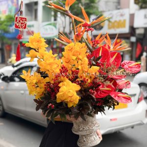 Lẵng Hoa địa lan vàng H149