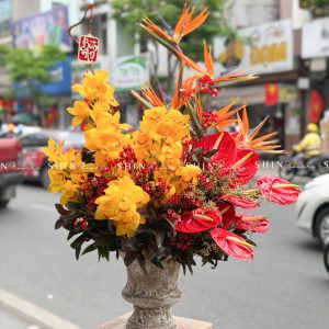 Lẵng Hoa địa lan vàng H149