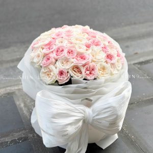 Bó Hoa hoa hồng Ohara Trắng mix Hồng S605