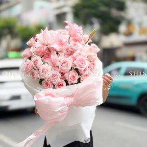 Bó Hoa ly kép hồng và hồng ohara hồng S601