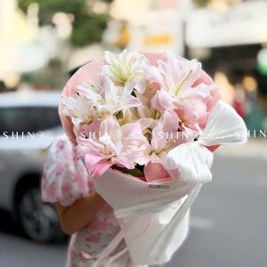 Bó Hoa ly kép hồng S615