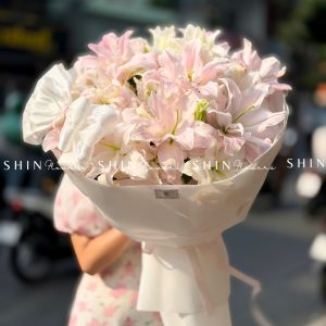 Bó Hoa ly kép hồng S611