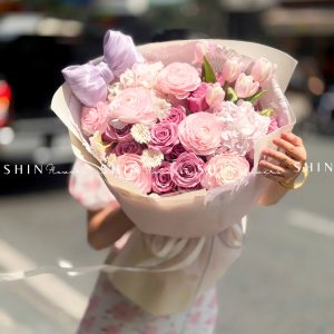 Hoa Bó Mao Lương Hồng Nhật Bản mix Tulip tím S612