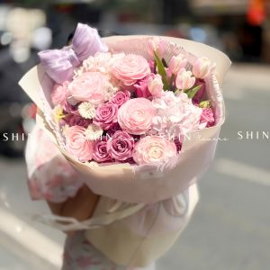 Hoa Bó Mao Lương Hồng Nhật Bản mix Tulip tím S612