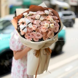 Hoa Bó Hoa Hồng Capuchino S609