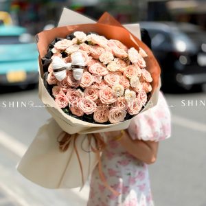 Hoa Bó Hoa Hồng Capuchino S609