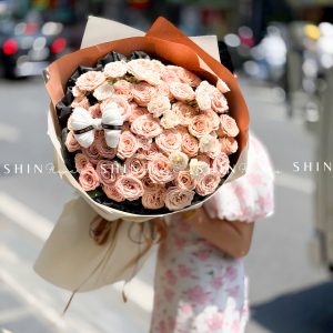 Hoa Bó Hoa Hồng Capuchino S609