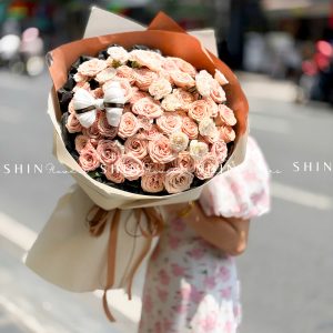 Hoa Bó Hoa Hồng Capuchino S609