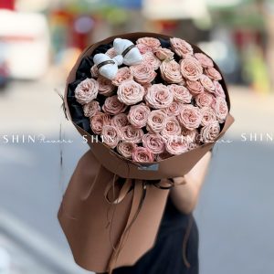 Hoa Bó Hoa Hồng Capuchino S608
