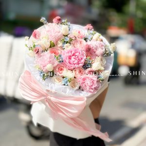 Hoa Bó 5 Mẫu Đơn Sarah Hồng mix Tulip S606