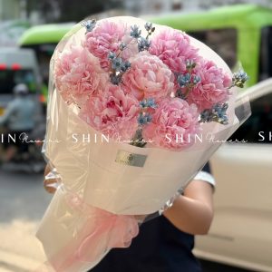 Hoa Bó 7 Mẫu Đơn Sarah Hồng S603