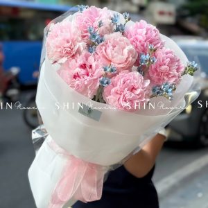 Hoa Bó 7 Mẫu Đơn Sarah Hồng S603