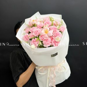 Hoa Bó Cẩm Chướng Hồng Mix Tulip S602