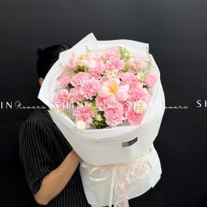 Hoa Bó Cẩm Chướng Hồng Mix Tulip S602