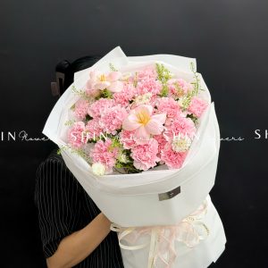 Hoa Bó Cẩm Chướng Hồng Mix Tulip S602