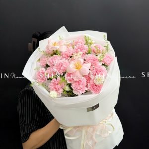 Hoa Bó Cẩm Chướng Hồng Mix Tulip S602