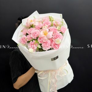 Hoa Bó Cẩm Chướng Hồng Mix Tulip S602