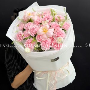 Hoa Bó Cẩm Chướng Hồng Mix Tulip S602