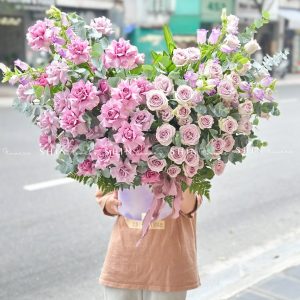 Lẵng Hoa Hồng Tím Sang Trọng H154