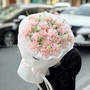 Hoa Bó Cẩm Chướng Cam Sữa S638