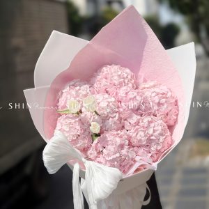 Hoa Bó 8 Cẩm Tú Cầu Hồng mix 3 tulip S640