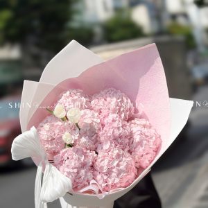 Hoa Bó 8 Cẩm Tú Cầu Hồng mix 3 tulip S640