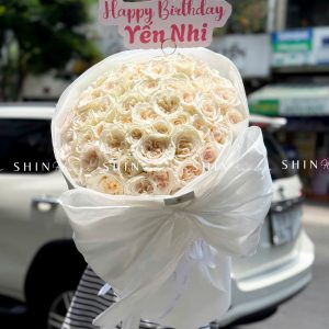 Bó Hoa 40 hồng trắng White Ohara S643