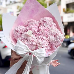 Hoa Bó 8 Cẩm Tú Cầu Hồng mix 1 tulip S641