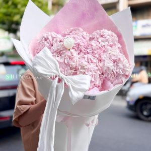 Hoa Bó 8 Cẩm Tú Cầu Hồng mix 1 tulip S641