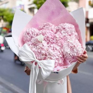 Hoa Bó 8 Cẩm Tú Cầu Hồng mix 1 tulip S641