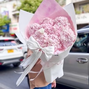 Hoa Bó 8 Cẩm Tú Cầu Hồng mix 1 tulip S641