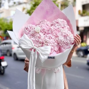 Hoa Bó 8 Cẩm Tú Cầu Hồng mix 1 tulip S641