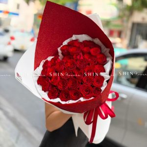 Bó 36 Hoa Hồng Đỏ trái tim S650
