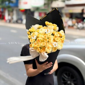 Bó Hoa cây kem hoa Hồng vàng Victo S668