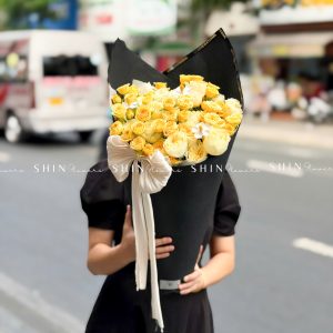 Bó Hoa cây kem hoa Hồng vàng Victo S668
