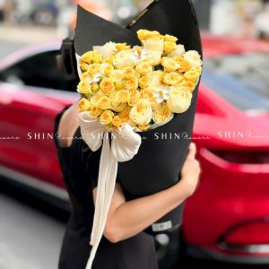 Bó Hoa cây kem hoa Hồng vàng Victo S668