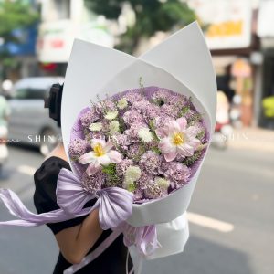 Hoa Bó Cẩm Chướng Tím mix Tulip S652