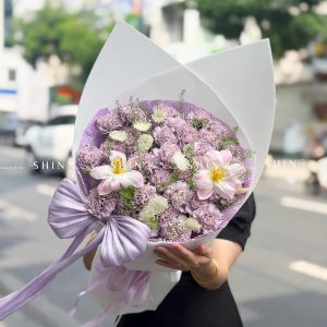 Hoa Bó Cẩm Chướng Tím mix Tulip S652