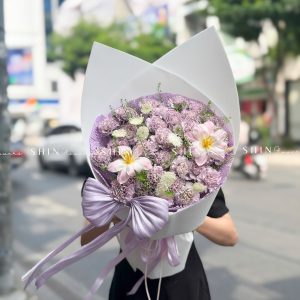 Hoa Bó Cẩm Chướng Tím mix Tulip S652