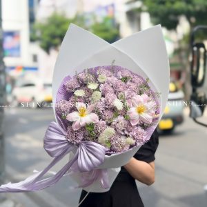 Hoa Bó Cẩm Chướng Tím mix Tulip S652
