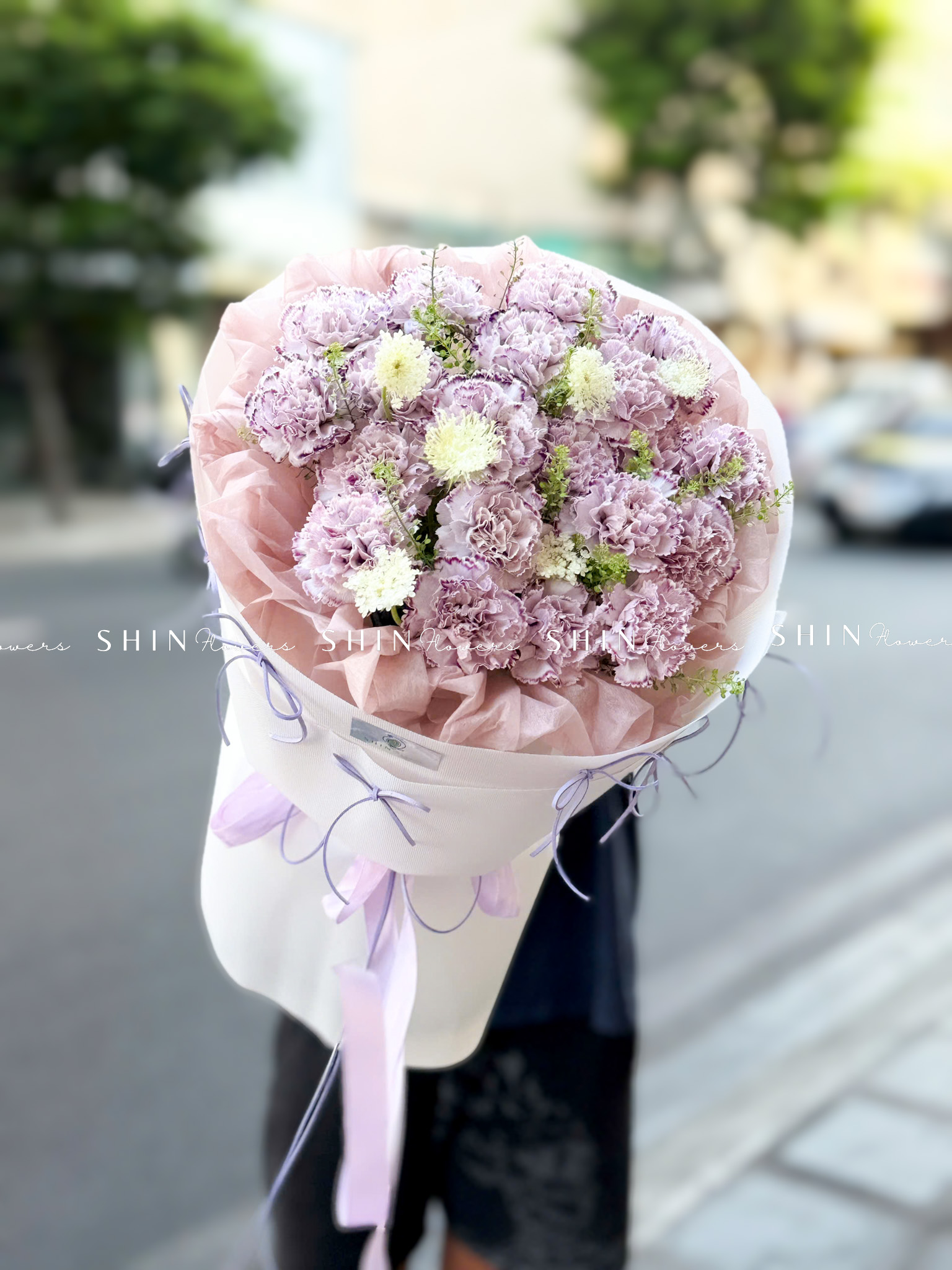 Hoa Bó Cẩm Chướng Tím S653Hoa Bó Cẩm Chướng Tím S653