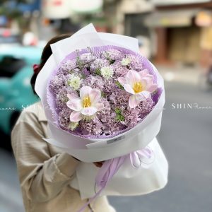 Hoa Bó Cẩm Chướng Tím Mix tulip S654