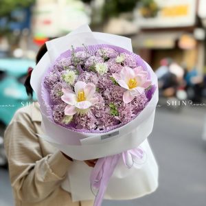 Hoa Bó Cẩm Chướng Tím Mix tulip S654