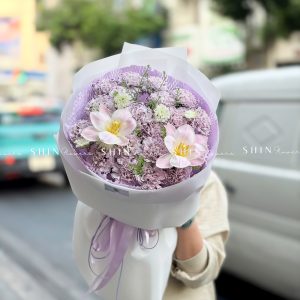 Hoa Bó Cẩm Chướng Tím Mix tulip S654